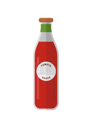 Illustration for Tomato sauce bottle. Simple flat illustration. - Royalty Free Image