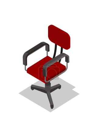 Office chair in isometric view. Simple flat Illustration.