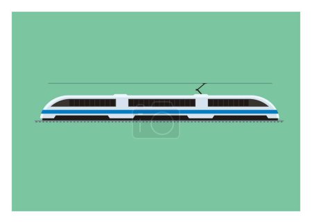 Fast train. Side view. Simple flat illustration.