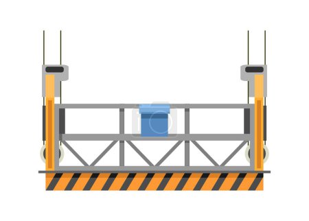 Gondola cradle. Suspended platform. Simple flat illustration.
