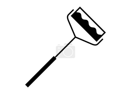Illustration for Paint roller. Simple illustration in black and white. - Royalty Free Image