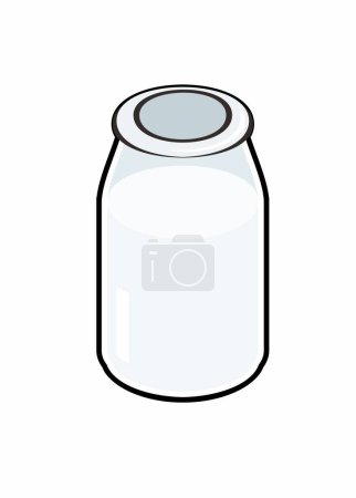 Botella de leche. Ilustración plana simple.