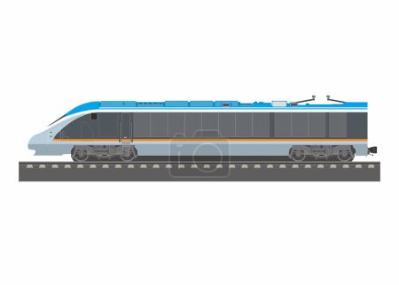 Locomotive à grande vitesse. Illustration plate simple.