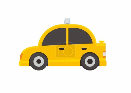 Taxi amarillo. Ilustración plana simple.