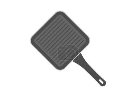 Square frying pan. Simple flat illustration