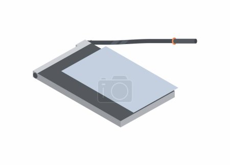 Paper guillotine. Simple flat illustration in isometric view.