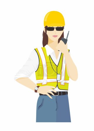 Female site manager. Simple flat illustration.