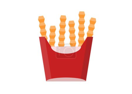 Curly french fries. Simple flat illustration.
