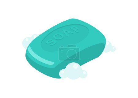 Soap bar. Simple flat illustration in isometric view.