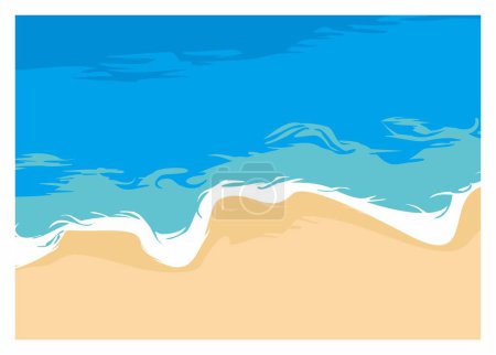 Blick auf den Strand. Einfache flache Illustration.