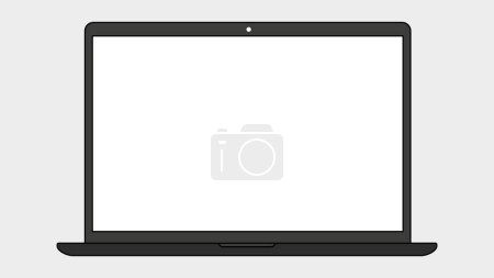 Illustration for Minimalistic Modern Laptop with Blank Screen. Vector illustration - Royalty Free Image