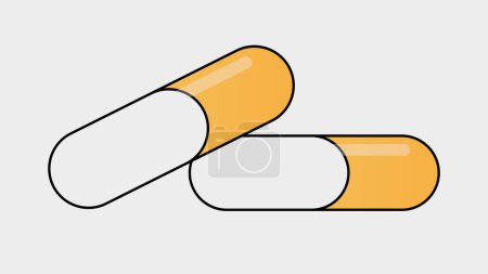 Illustration for Illustration of Two Capsule Pills. Vector illustration - Royalty Free Image