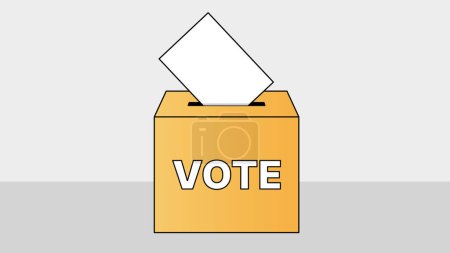 Simple Voting Ballot Box on Grey Background