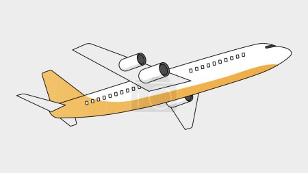 Ilustración simple de un jet de pasajeros 