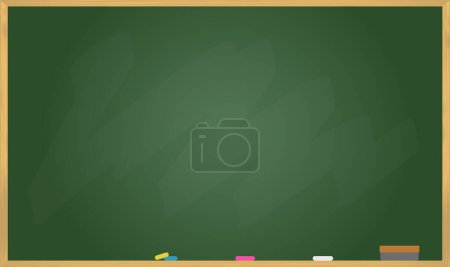 Photo for Texture of chalk on black chalkboard or blank blackboard background. School education, dark wall backdrop, template for learning board concept. - Royalty Free Image