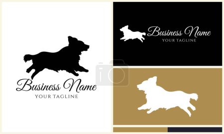 Illustration for Silhouette dog bulldog logo template - Royalty Free Image