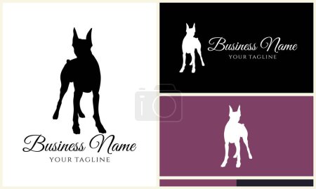 Illustration for Silhouette dog bulldog logo template - Royalty Free Image