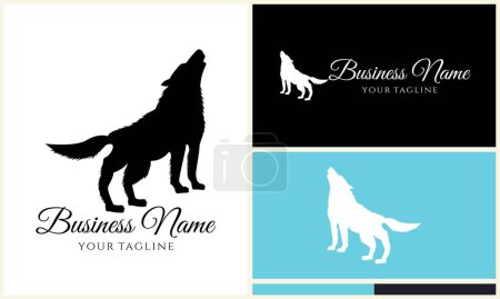 Illustration for Silhouette fox chihuahua wolf logo - Royalty Free Image
