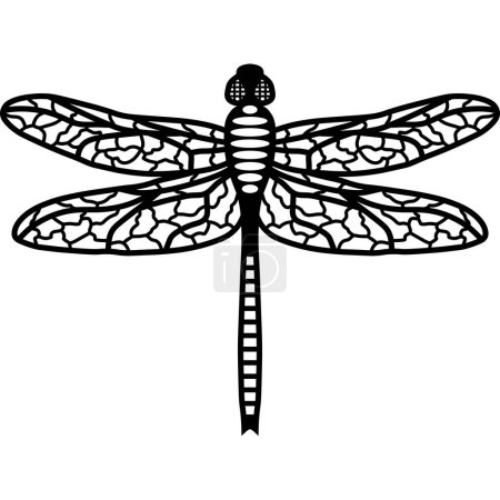 Téléchargez les illustrations : Insecte libellule aux ailes déployées - en licence libre de droit