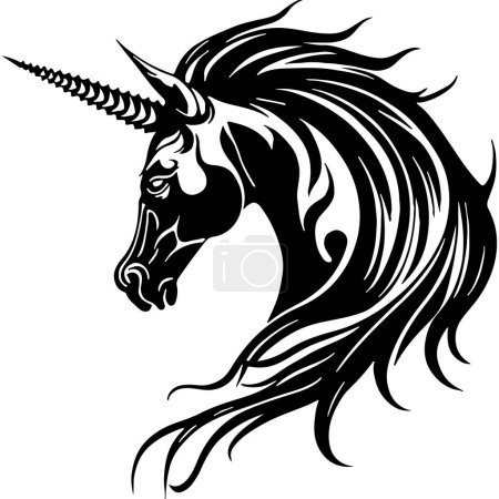 Ilustración de Unicornio Cabeza de Caballo Fantasía Criatura - Imagen libre de derechos