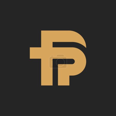 Modernes und minimalistisches Anfangsbuchstaben-PF oder FP-Monogramm-Logo