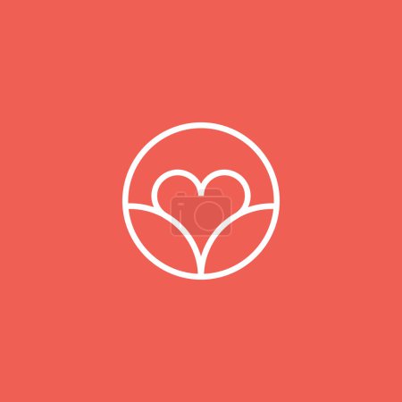 Téléchargez les illustrations : Cercle amour nature logo - en licence libre de droit