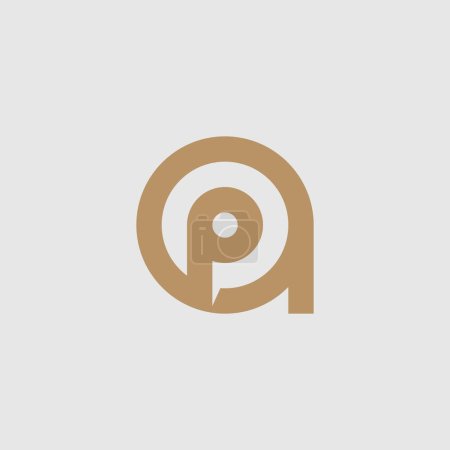 Logo monograma PA o AP. la combinación de las letras A y P se convierte en un símbolo único y original.