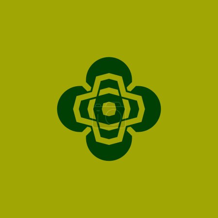 Illustration for Modern clover logo. abstract tech flower logo. medical logo - Royalty Free Image
