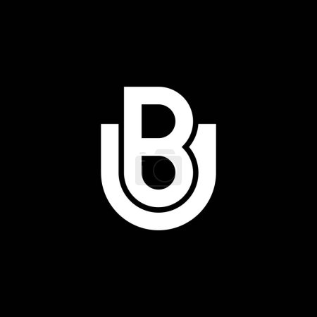 Ilustración de Letra moderna y elegante logotipo inicial BU o UB - Imagen libre de derechos