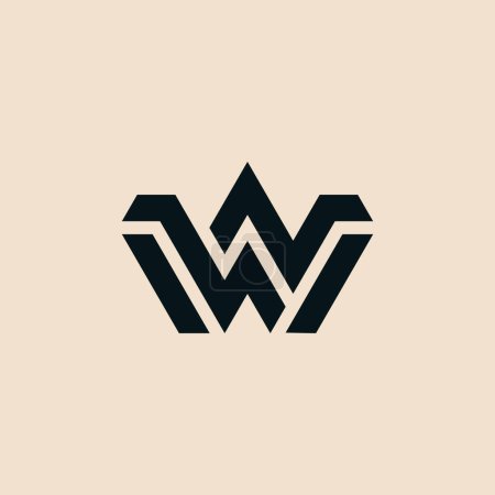 lettre moderne logo monogramme NW ou WN