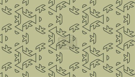 Ilustración de Abstracto simples líneas de oro verde patrón sin costura - Imagen libre de derechos