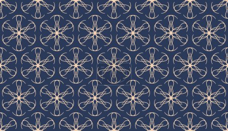 Ilustración de Abstracto lujo elegante melocotón y acero azul floral patrón sin costuras - Imagen libre de derechos