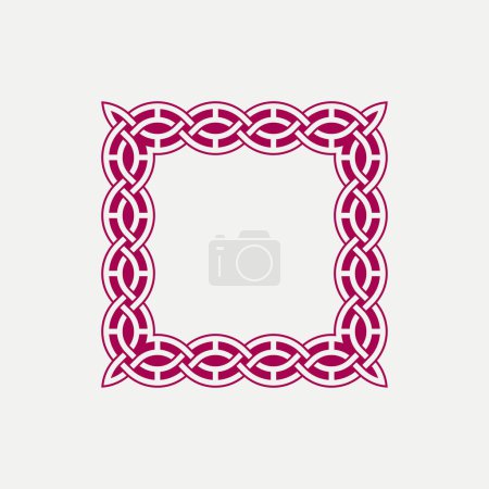 Illustration for Luxury elegant magenta square helix pattern frame - Royalty Free Image