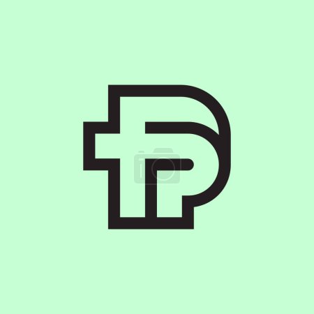 Ilustración de Letra inicial moderna y minimalista logotipo del monograma PF o FP - Imagen libre de derechos