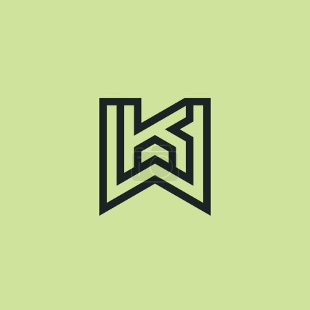 Initial letter WK or KW monogram logo