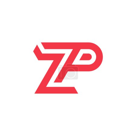 Modern and minimalist initial letter ZP or PZ monogram logo