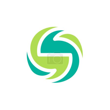 Ilustración de Logo unificado y sinérgico de la letra S - Imagen libre de derechos