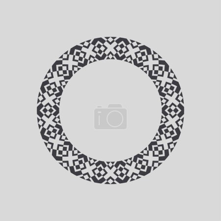 Illustration for Modern ornamental circle frame border decorative pattern - Royalty Free Image