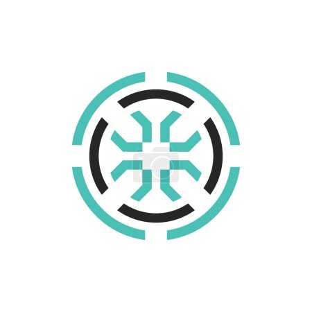 Logo del rotor de tecnología central moderna