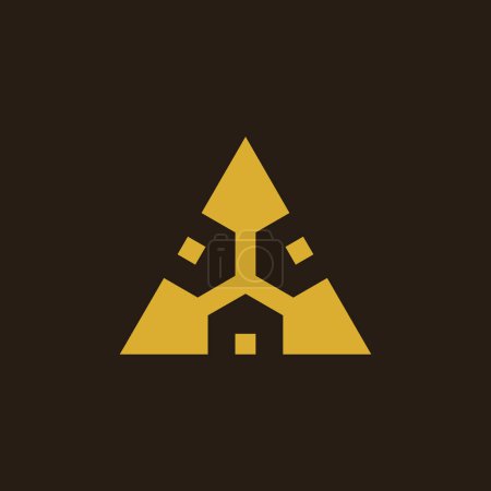 triangle lance maison bâtiment logo