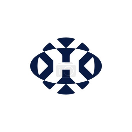 Modern abstract letter H techno futuristic logo