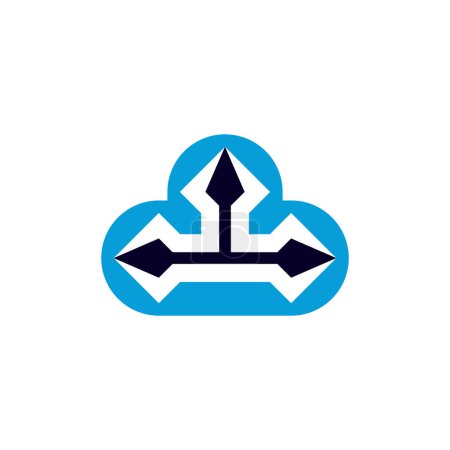 logo moderne de connexion de lance nuage