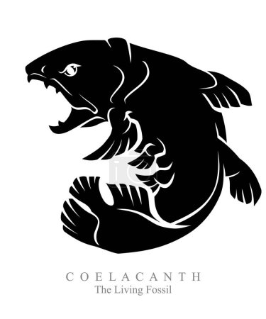 Illustration for Coelacanth Prehistoric Fish, Critically Endangered - Royalty Free Image