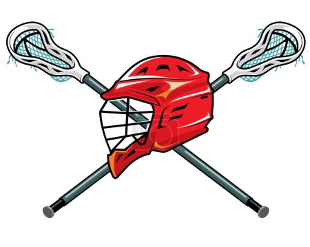Photo for Lacrosse Stick and Helmet, Sport Equipment Illustration - Royalty Free Image