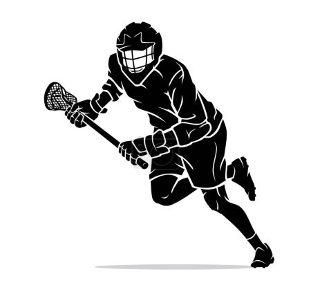 Photo for Lacrosse Team Player, Front Silhouette Illustration - Royalty Free Image