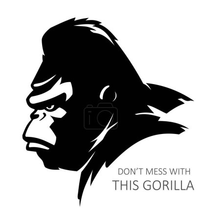 Photo for Tough Gorilla Head, Side View Illustration - Royalty Free Image