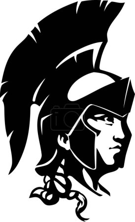 Photo for Female Spartan Warrior Head Shadowed Symbol - Royalty Free Image