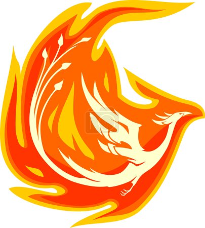 Photo for Phoenix Blazing Fire, Solid Color Layers - Royalty Free Image