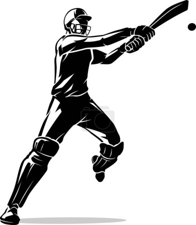 Ilustración de Jugador de cricket Hit Ball, Ilustración vectorial aislada - Imagen libre de derechos