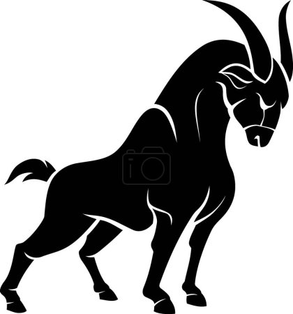 Tough Aggressive Goat Silhouette Symbol